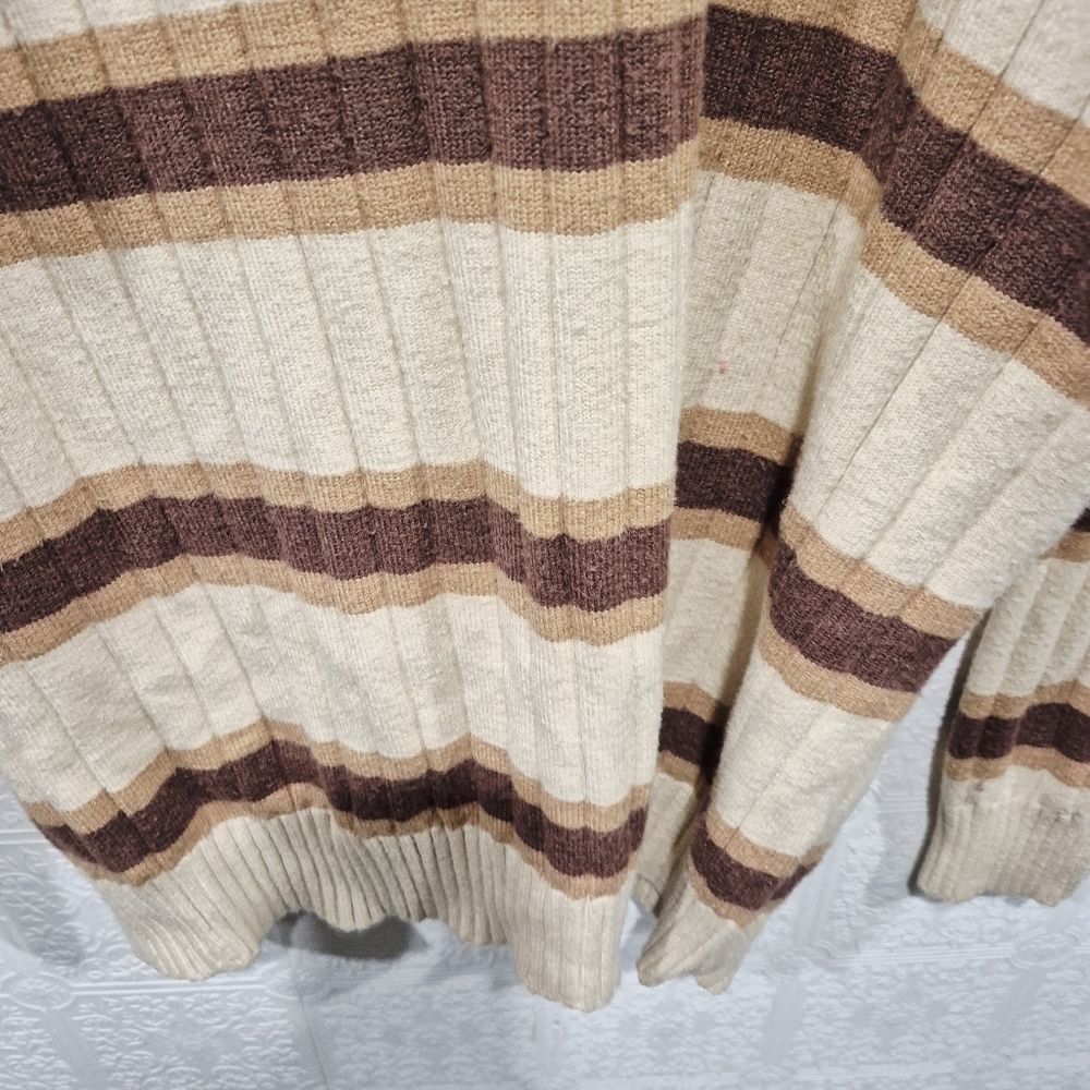 Polo Ralph Lauren Men's Ribbed Striped Rugby Polo Sweater Size Large - Picture 3 of 6